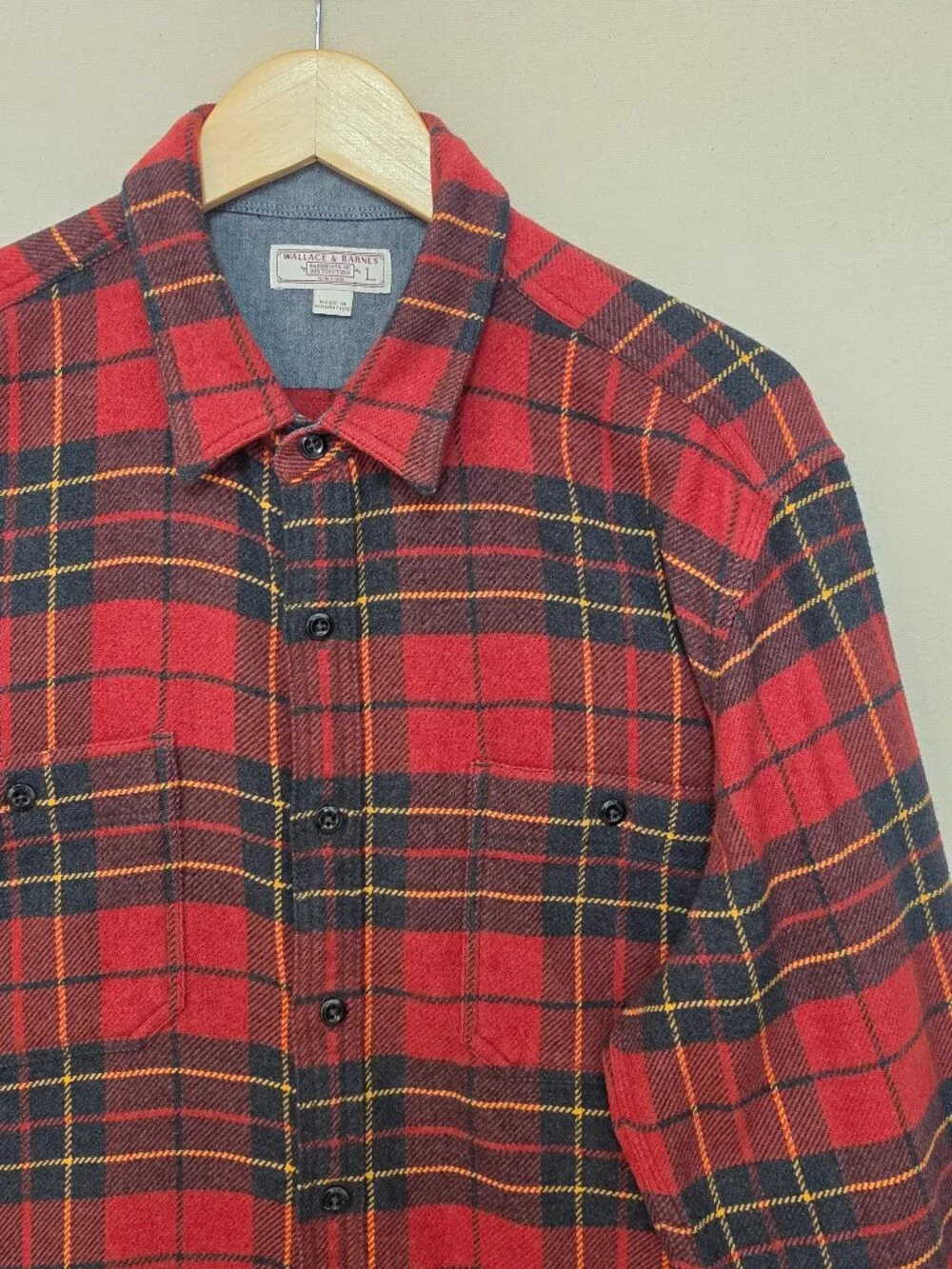 J.Crew Wallace & Barnes Flannel Plaid Work Shirt L